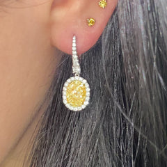 oval diamond earrings. yellow diamond oval earrings. yellow diamond ovals. yellow diamond earrings.