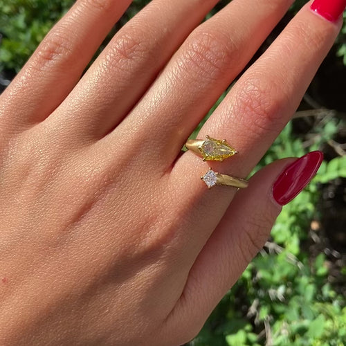 Vivid Yellow Diamond Spiral Ring