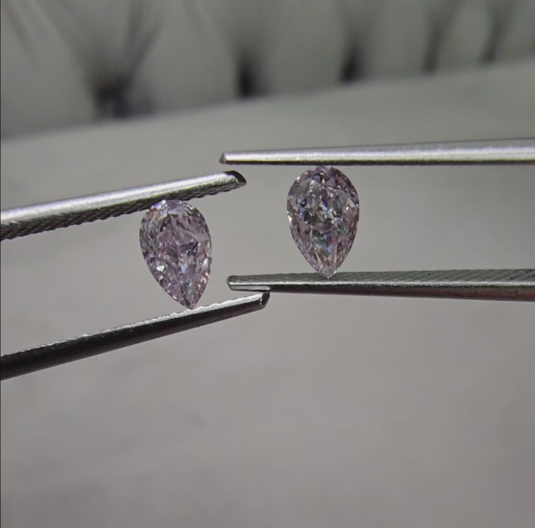 0.50 & 0.51 Carat Fancy Light Pinkish Purple Diamonds GIA Certified Diamonds SI1 Clarity Very Good + Good Cutting No Fluorescence