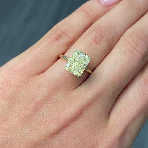 5.13ct Fancy Yellow Elongated Radiant Cut Diamond - Loose