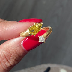 Vivid Yellow Diamond Spiral Ring