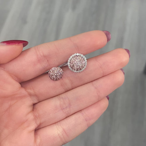 Multi Wear Pink and White Diamond Studs