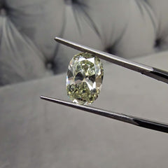 Natural green cushion diamond