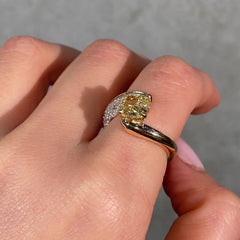 Two Tone Yellow Diamond Unity Engagement Ring