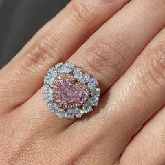 1.89ct Heart Shape Pink Diamond l Ring