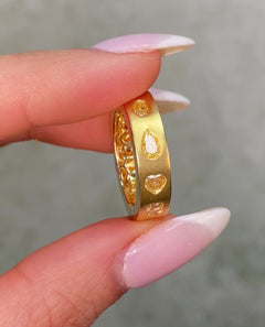 Mixed Shape Yellow DIamond Bezel Eternity Band