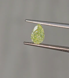 0.75ct Fancy Light Green-Yellow Pear Shape Diamond - Loose