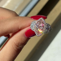 Marquise Cut Pink Diamond Ring