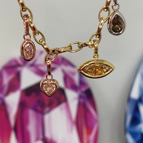 Chameleon Pear Shape Diamond Charm