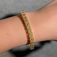 31 Carat GIA Certified Light Yellow Cushion Diamond Tennis Bracelet
