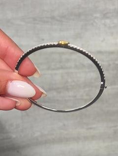 Pear-Shaped Yellow Diamond Bangle Bracelet