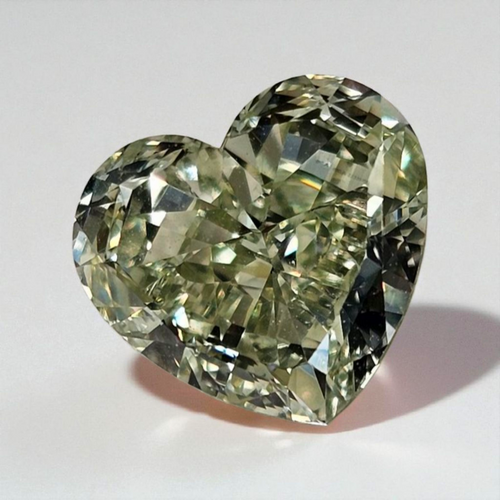3.42ct Green Heart Shape Diamond - Loose
