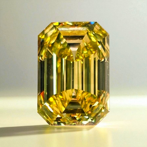 2.01 Carat Fancy Vivid Yellow Emerald Cut Diamond - Loose