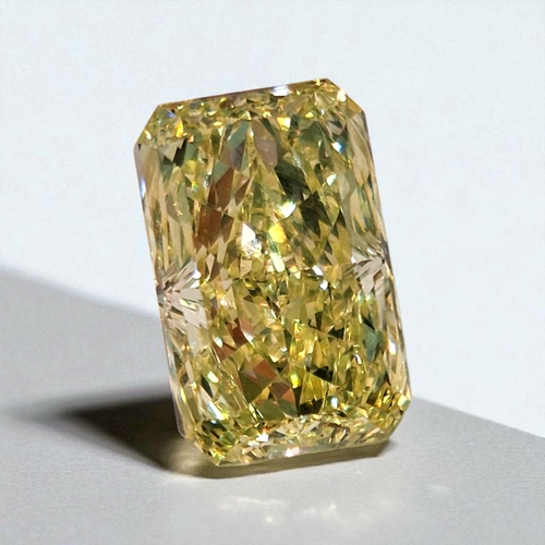 3.92 Carat Fancy Yellow Elongated Radiant Cut Diamond - Loose
