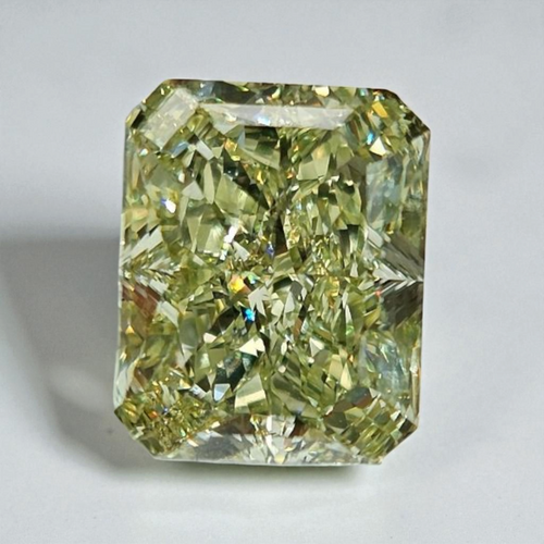 4.03 Carat Fancy Green-Yellow Elongated Radiant Diamond - Loose