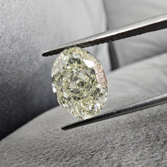 4.57ct Light Yellow (UV) Oval SI1- Loose Diamond