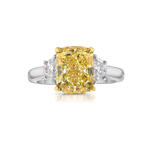 Light yellow diamond ring. Light yellow diamond. Yellow diamond engagement ring. Yellow diamond jewelry. Gia certified yellow diamonds.