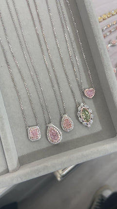 pink diamond pendant. pink diamond necklace. pink diamond. pink diamond pear.. pink diamond pendants