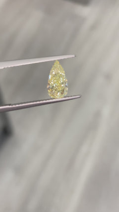 1.12ct Fancy Light Yellow Pear VS2 Clarity GIA Certified Diamond Canary yellow diamond