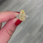 4.01ct Light Yellow Pear Diamond Ring