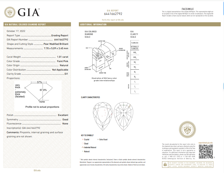GIA certified pink diamond earring. GIA certified pink diamond jewelry