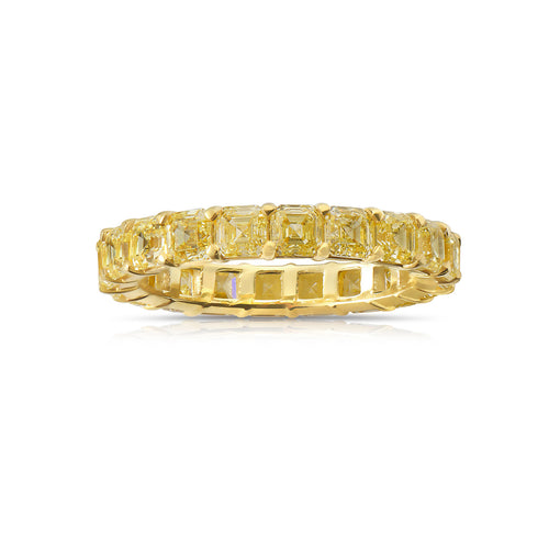 asscher cut diamonds. yellow asscher cut diamonds. Diamond eternity ring. Diamond wedding band, 