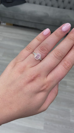 Pink Diamonds. Pink Diamond engagement rings. pink diamond ring. Light pink diamond rings. Long radiant pink diamond ring. Long Radiant. Rare colors pink diamonds. rare colors