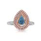 Blue Diamond Ring. Blue Diamond Pear shape