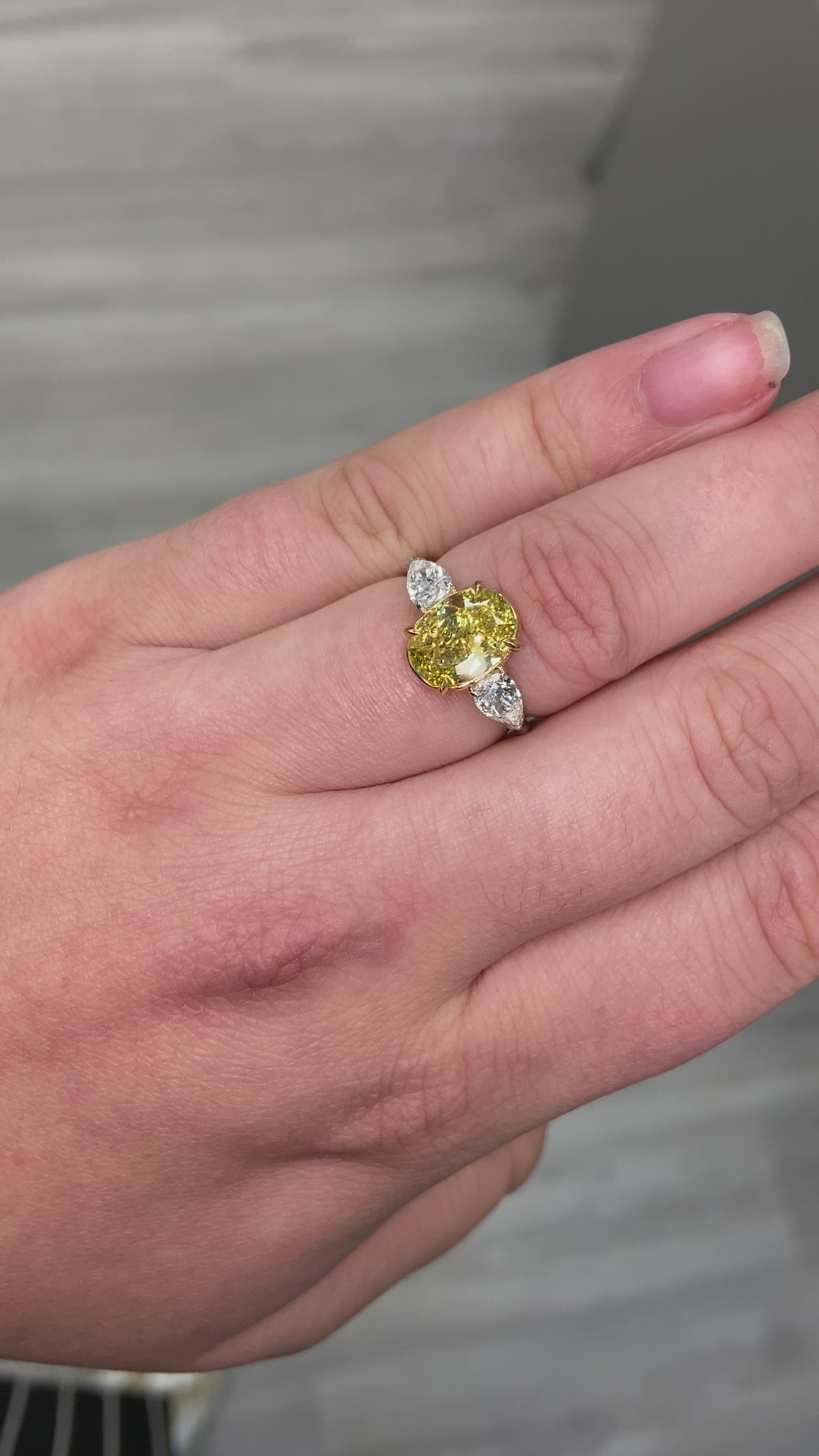 3.03ct GIA Fancy Intense Yellow Diamond Ring