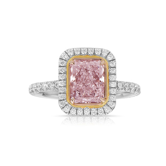 Internally flawless pink diamond ring. Light pink radiant cut diamond. Pink diamond ring. Pink diamond engagement ring. Pink diamond jewelry