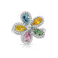 3.01ct GIA Multi-Color Floral Diamond Ring