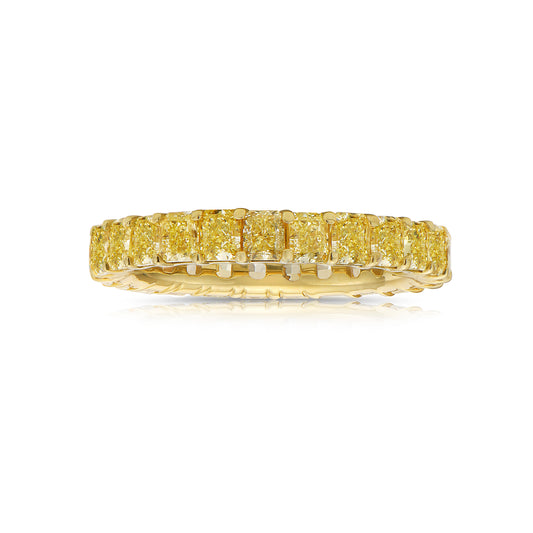 Fancy yellow eternity ring. Yellow diamond eternity band. Yellow diamond wedding band. Yellow diamond ring. Yellow diamond jewelry