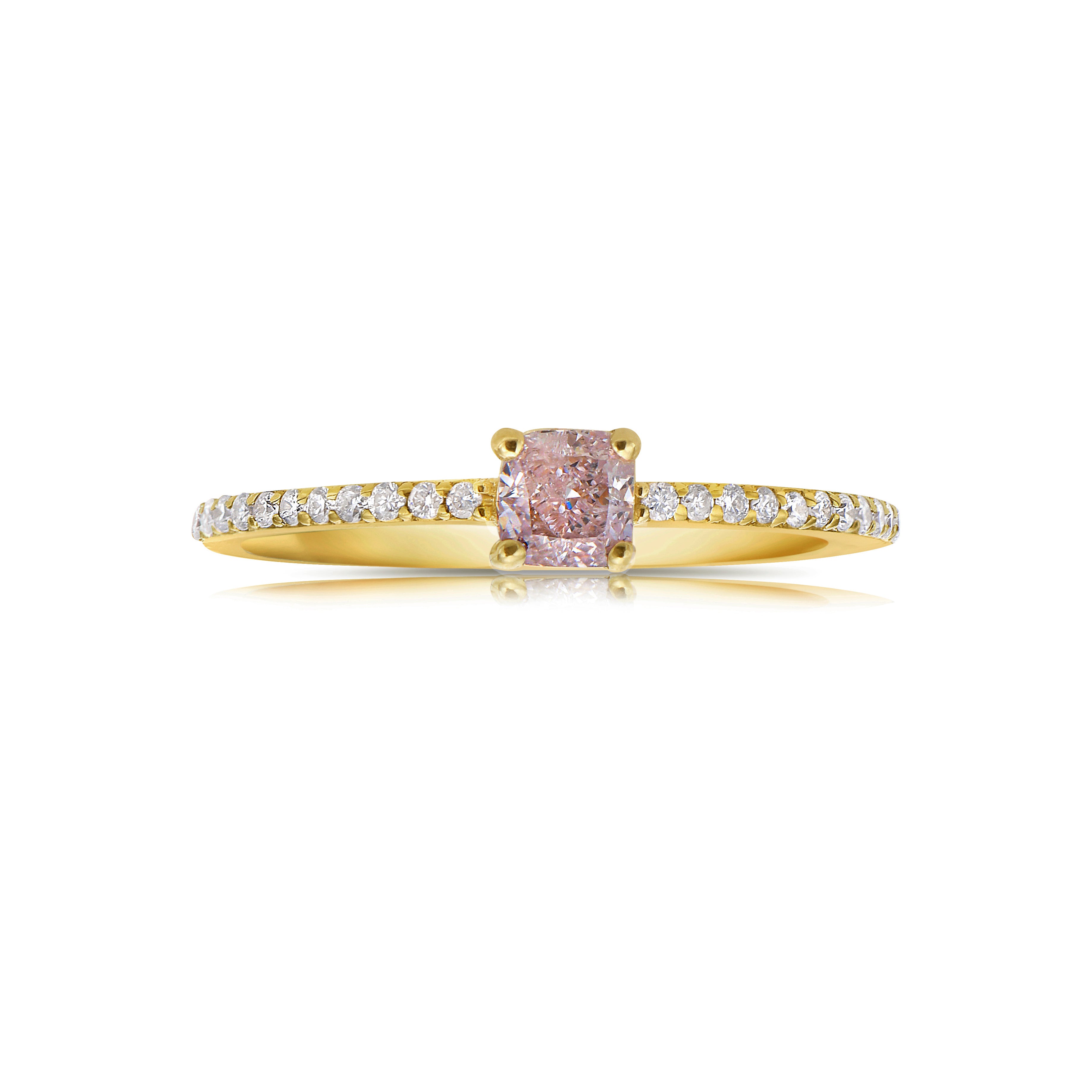 Fancy Light Pink Cushion Stackable Ring