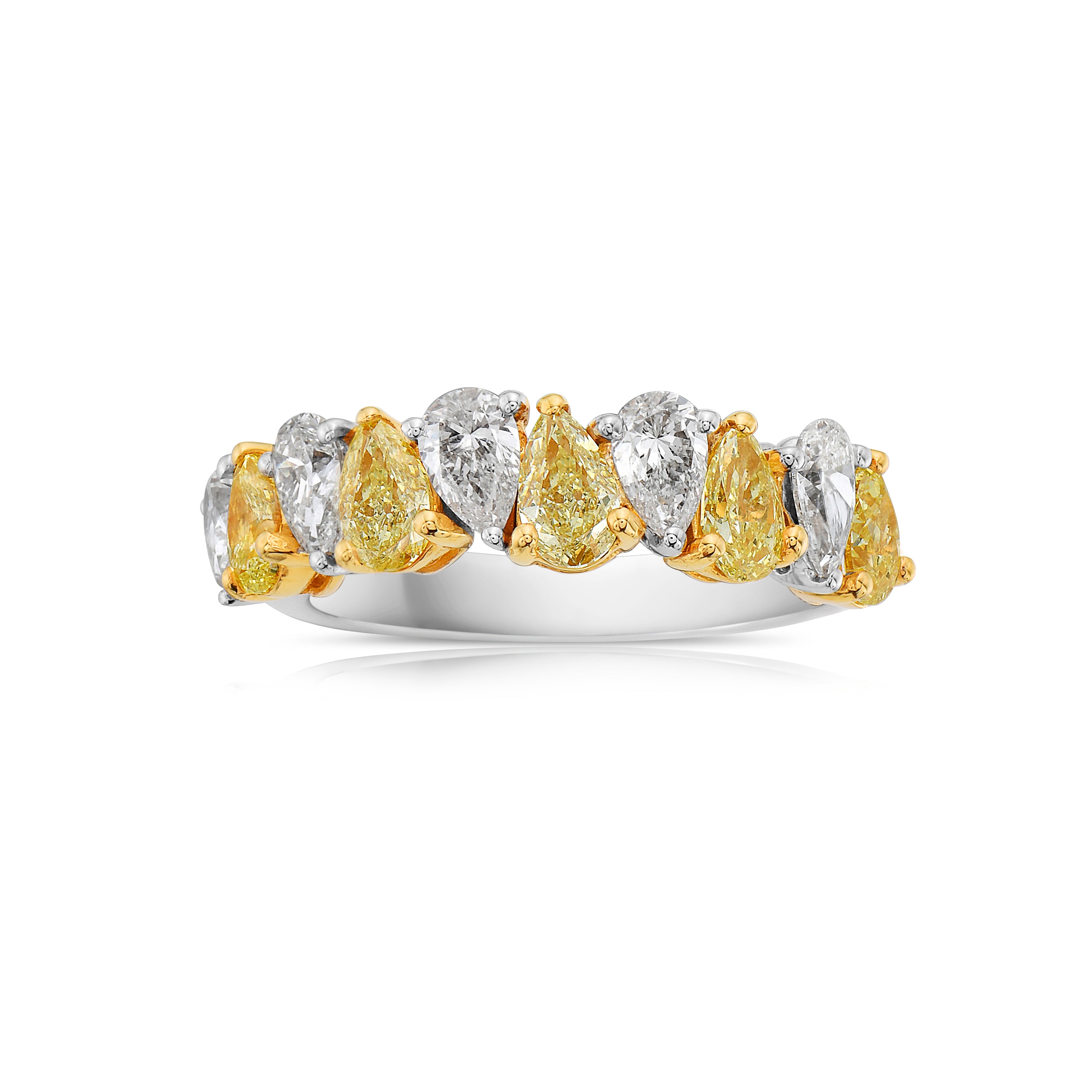 2ct Alternating Yellow Diamond Ring