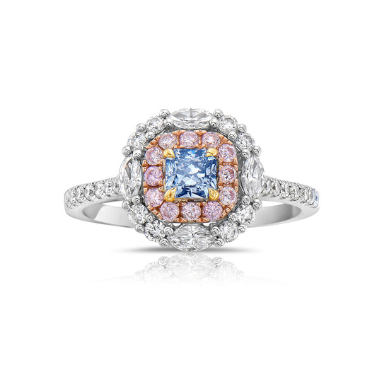 Fancy Grayish Blue Diamond Ring 
