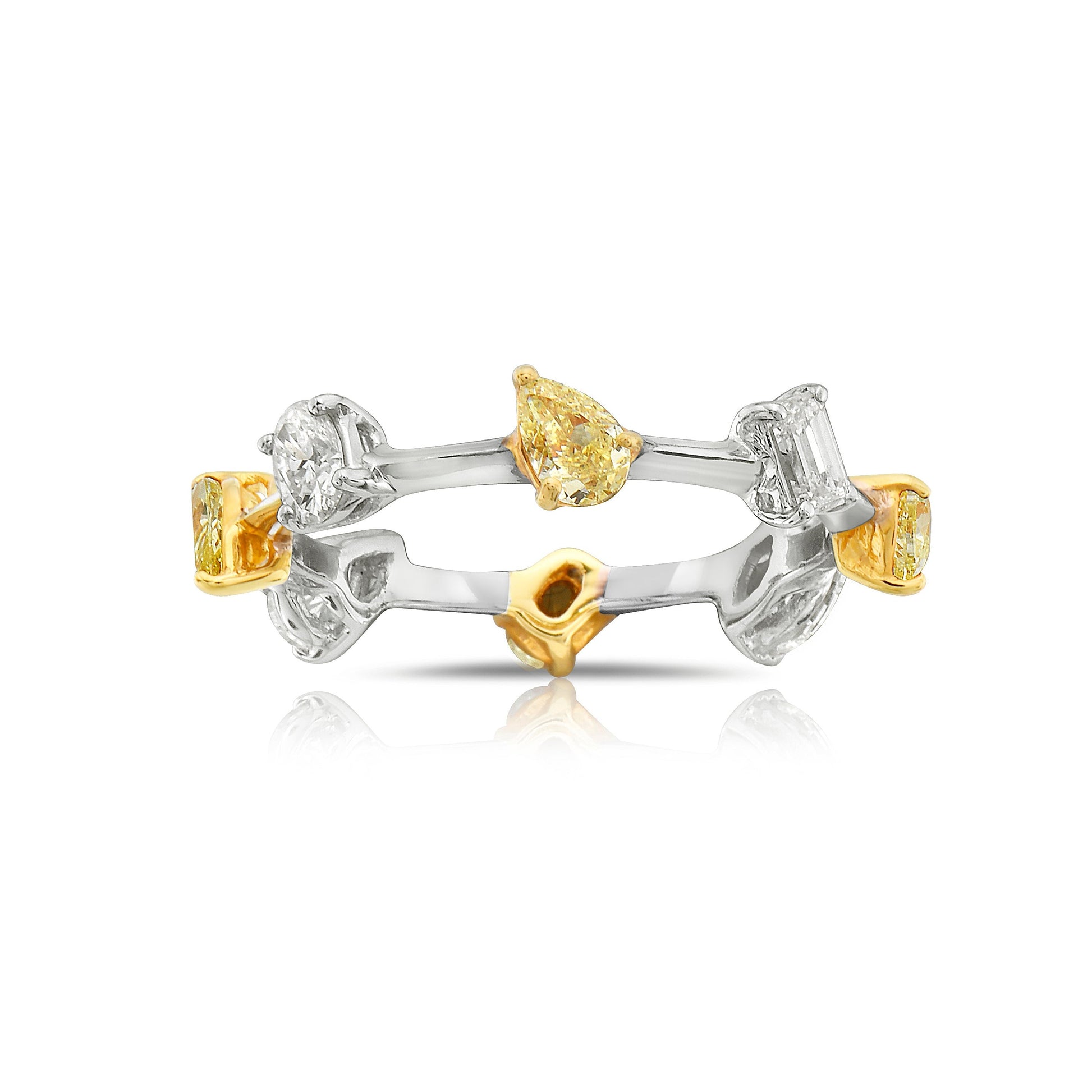 Alternating Fancy Yellow and White Diamond Eternity Band. Yellow diamond jewelry 
