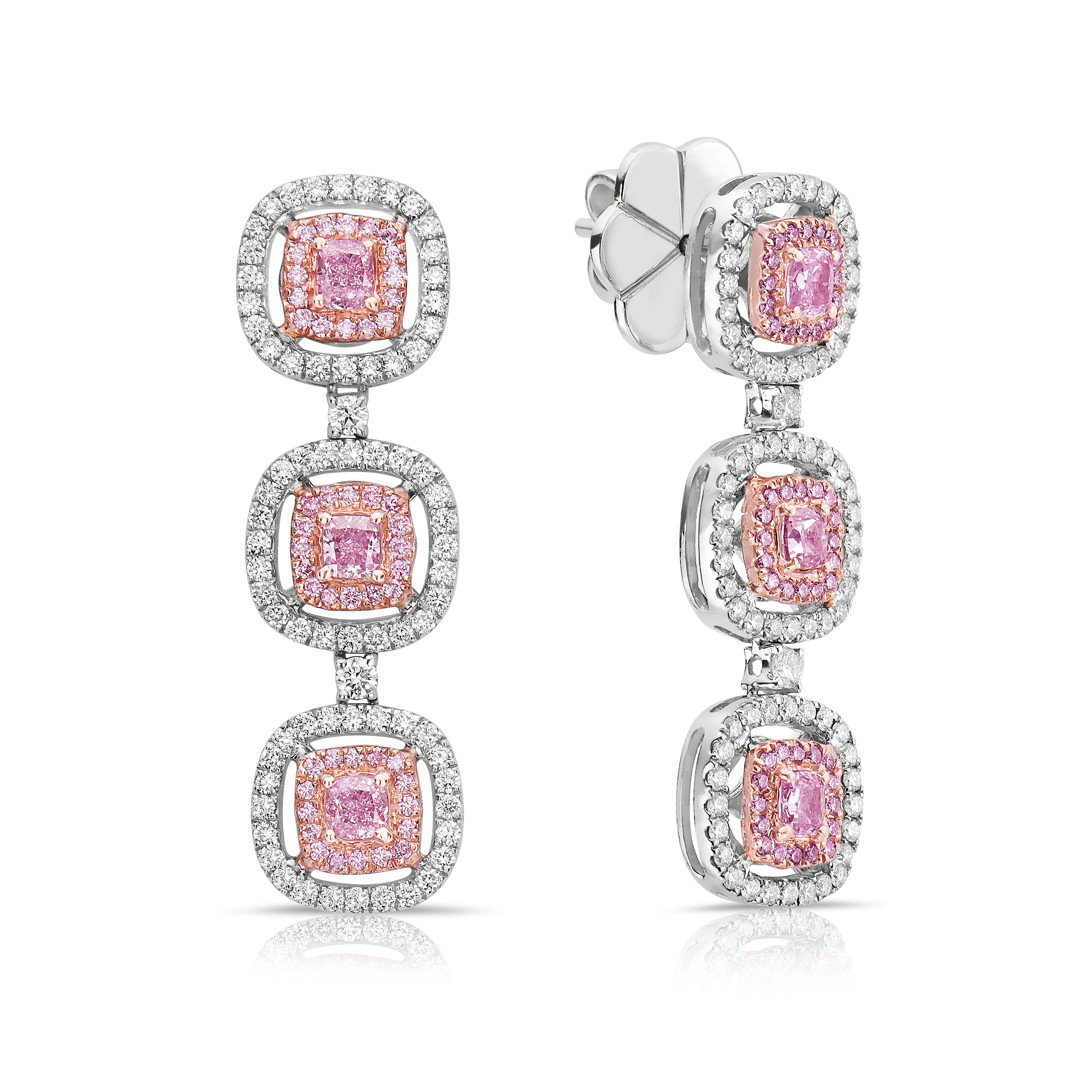 2.5ct Pink Diamond Drop Earrings