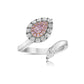 pink diamond ring. pink pear shape diamond