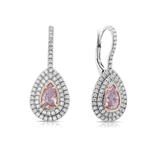 Light pink diamond jewelry. Pink diamond ring. Natural pink diamond jewelry. Gia certified pink diamond ring light pink diamond earrings . Pink diamond earrings