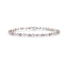 Pink diamond bracelet. pink diamond pear shape bracelet. Pink tennis bracelet. Natural pink diamond bracelet.