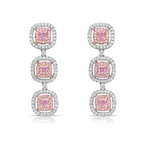 Natura light pink diamond earrings. Light pink earrings. Natural light pink diamond earrings. Gia certified light pink diamond earrings. Natural pink diamonds.