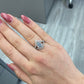 2 carat natural blue pear shape diamond ring set with pink and white diamonds