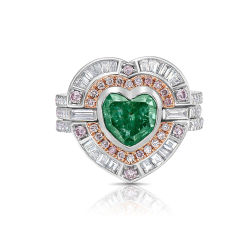 2 carat fancy intense green heart shape diamond. Fancy intense green diamond. Green diamond heart shape.