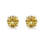 Old money Radiant Yellow Round Diamond Studs, GIA certified. 