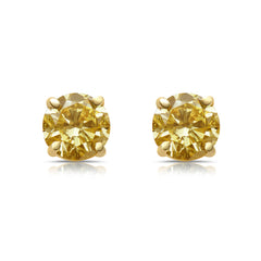 Old money Radiant Yellow Round Diamond Studs, GIA certified. 