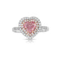 Pink diamond heart shape ring. 