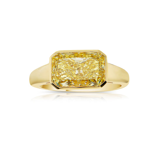 3ct Light Yellow East-West Ring