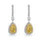 4ct Light Yellow Pear Diamond Earrings
