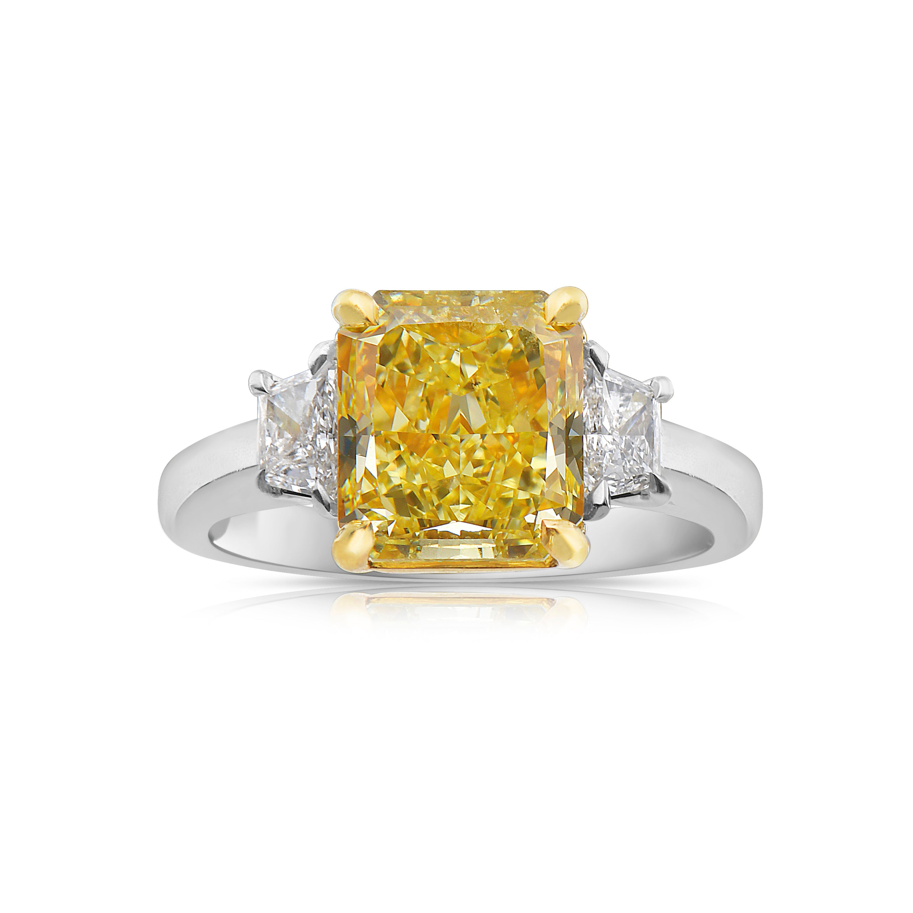 3.59ct GIA Fancy Intense Diamond Ring