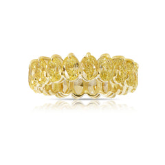 Oval diamond eternity ring. Yellow diamond oval eternity ring. Yellow diamond band. Canary diamond band. Yellow oval diamonds. Fancy yellow oval diamond ring. Yellow diamond stackable rings. 